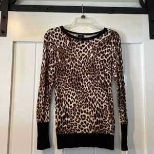 Worthington cheetah long sleeve sweater